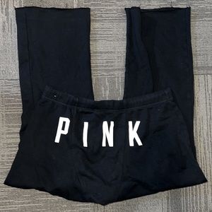 PINK Butt Logo Black Sweatpants